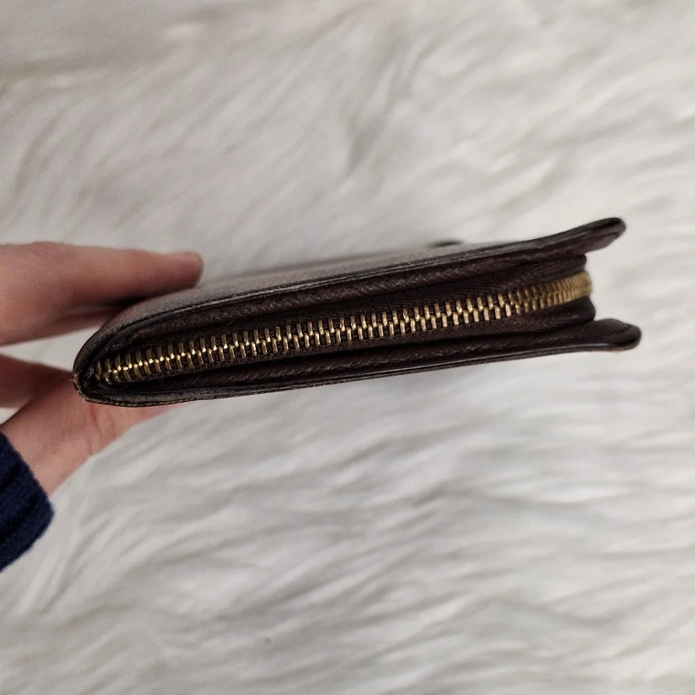 LOUIS VUITTON Zippy Damier Long Zipper Wallet LV Brown